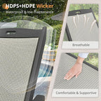 LUE BONA Chaise Lounge Chair Outdoor Set of 2, HDPS and HDPE Wicker Material - Image 4