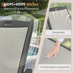 LUE BONA Chaise Lounge Chair Outdoor, HDPS and HDPE Wicker Material, Patio - Image 4