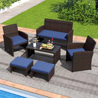 Tangkula 2 Pieces Patio PE Rattan Ottomans, Poolside and Yard - Image 9