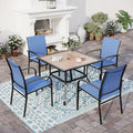 5 Piece Patio Dining Set for 4, 37”x37” Square Table by SUNSHINEVALLEY