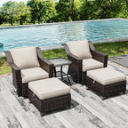 Joyside Wicker Patio Furniture Sets, 5 Pieces Upgraded Large Size Outdoor - Image 7