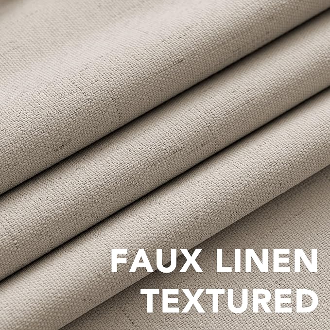 H.VERSAILTEX Linen Blackout Curtains Durable Thick Textured Linen Look 100% - Image 4