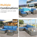 Shintenchi Outdoor Patio Furniture Sets, Small Outdoor Sofa Patio Sectional - Image 7