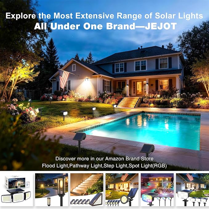 White Solar Security Light Outdoor Super Bright LED, Motion Sensor Flood Light - Image 8