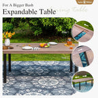 Sophia & William Expandable Patio Dining Table, Extra Large 99.2" L x 35.5" W - Image 5