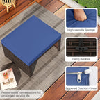 Tangkula 2 Pieces Patio PE Rattan Ottomans, Poolside and Yard - Image 7