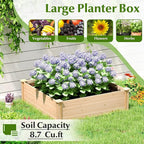 Giantex Raised Garden Bed, Wood Planter Box, Outdoor Square Garden Bed - Image 7