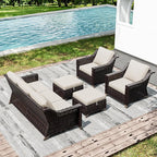 Joyside Wicker Patio Furniture Sets, 5 Pieces Upgraded Large Size Outdoor - Image 6