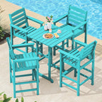 SERWALL 5 Pieces Adirondack Bar Chairs Set by SERWALL