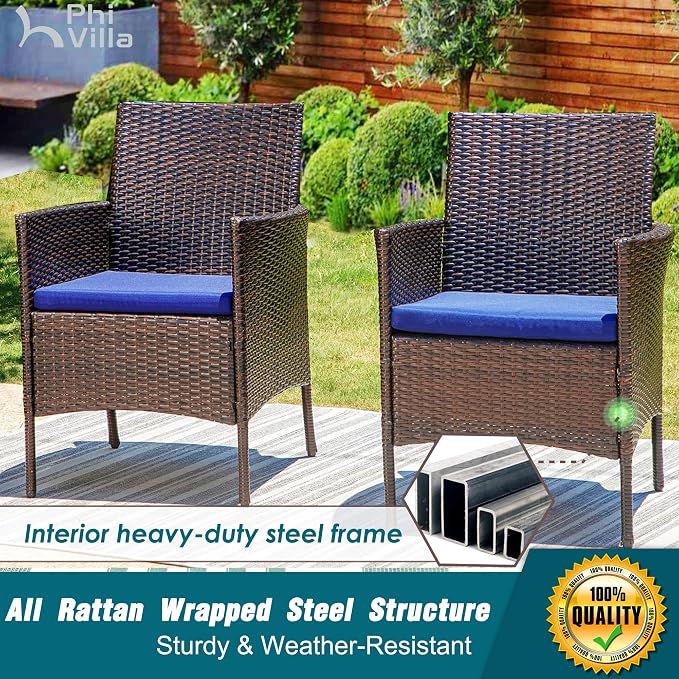 PHI VILLA 5 Piece Patio Dining Set - Image 2