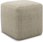 SIMPLIHOME Zelma Square Pouf – 18 inch Wide Upholstered PET Polyester Ottoman by SimpliHome