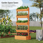 Vertical Wooden Raised Garden Bed Planters Wood Planter Kit Plant Stand Flower - Image 4