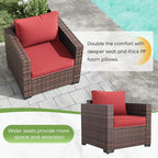 Amopatio Wicker Outdoor Sofa & Patio Couch Set - Image 3