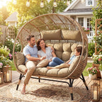 NICESOUL® Double Egg Chair Indoor Outdoor Stationary Oversized 6.5" Thick - Image 4