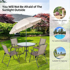 Vongrasig 6 Pieces Folding Patio Dining Set, All Weather Small Metal Outdoor - Image 7