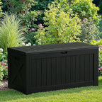 JUMMICO 120 Gallon Resin Deck Box, Large Outdoor Storage Box Waterproof & - Image 5