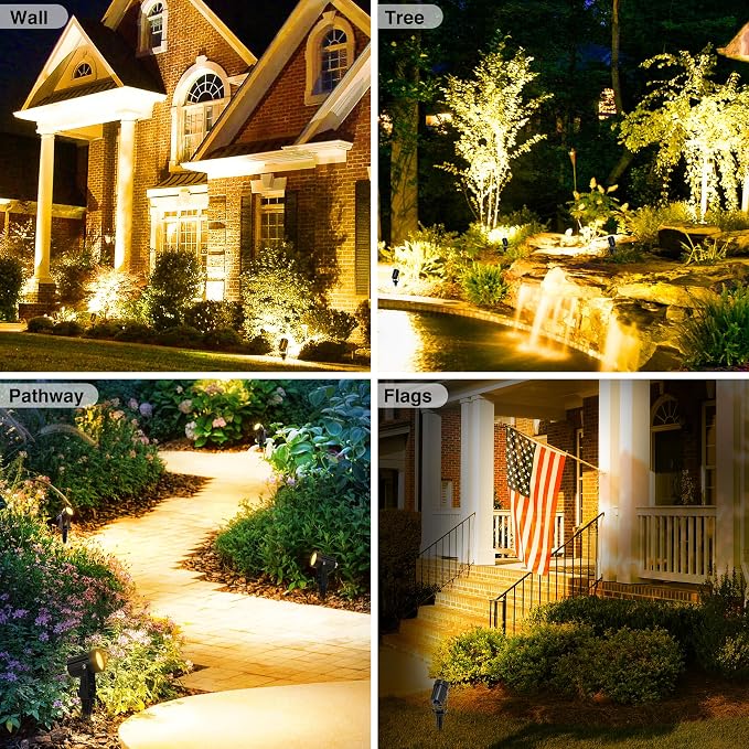Solar Spot Lights Outdoor, Solar Landscape Spotlights IP65 Waterproof 9.8ft - Image 2