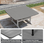 9-Piece Patio Dining Table Set, HDPE Outdoor Table and Chairs Set, All-Weather - Image 5