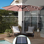 Best Choice Products 10ft Solar Polyester LED Lighted Patio Umbrella w/Tilt - Image 3