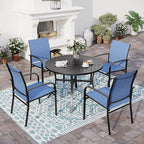5 Piece Patio Dining Set for 4, Outdoor Table and Chairs Set for Lawn Backyard by SUNSHINEVALLEY