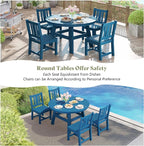 AMERLIFE 5 Piece HDPE Outdoor Dining Table & Chairs Set, All-Weather Patio - Image 8