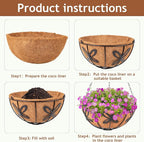 Hanging Baskets Planter for Plants, 2 Pack 8 Inch Round Metal Wire Hanging - Image 3