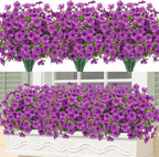 Bassion Artificial Flowers for Outdoors, 24 Bundles UV Resistant Fake Flowers by Bassion