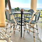 PURPLE LEAF French Counter Height Bar Stool Set of 4 25" White Print Finish - Image 2