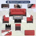 Outdoor Terrace Furniture Set, 8 Piece Outdoor Furniture Set, - Image 5