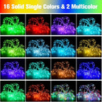 164Ft Rope Lights Outdoor, 500 LEDs 18 Colors Changing String Lights Plug in - Image 2