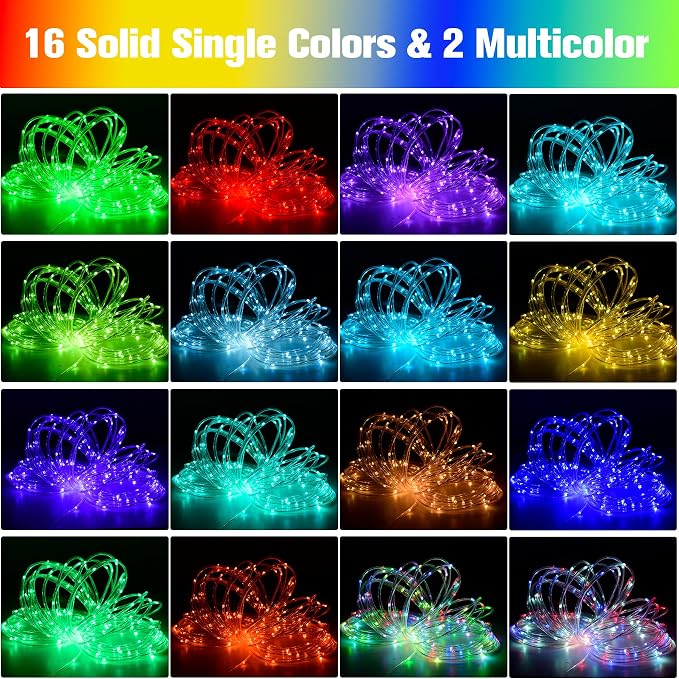 66Ft LED Rope Lights Outdoor, 18 Colors Changing String Lights Plug in - Image 2