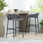 Christopher Knight Home Sivir Outdoor Barstool Set of 2, Patio Woven Rope Bar - Image 8