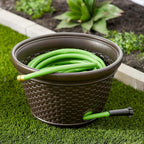 Suncast 2 Pack Decorative Wicker Garden Hose Holder Pot - Image 4