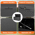 110 Gallon Resin Deck Box, Lockable Patio Outdoor Storage Box - Image 3