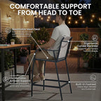 Crestlive Outdoor Bar Stools Set of 4, 500 lb Capacity Metal Patio Bar Chairs - Image 7