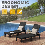 DWVO Outdoor Plastic Chaise Lounger, Poolside Lounge Chair w/5-Position - Image 6