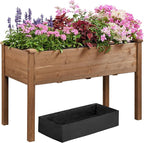 Yaheetech 2pcs Raised Garden Bed 48x24x30in Elevated Wooden Horticulture - Image 9