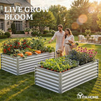 YITAHOME 6x3x2ft Large Raised Garden Bed Kit, Galvanized Metal Planter Box - Image 3