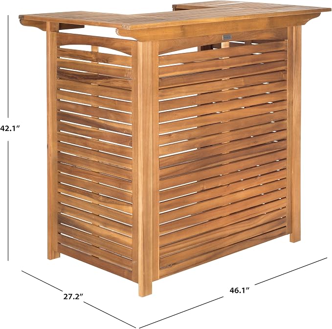 Safavieh Outdoor Collection Monterey Teak Bar Table - Image 3