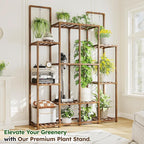 EnHomee Plant Stand Indoor Wood Plant Stand Outdoor Plant Shelf - Image 2