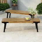 Christopher Knight Home 3 Piece Patio Dining Table, Acacia Wood Table Bench - Image 6