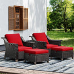 Joyside Wicker Patio Furniture Sets, 4 Pieces Upgraded Large Size Outdoor by Joyside