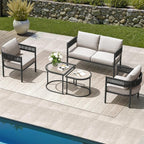 Grand patio 5-Piece Outdoor Furniture Set, 4 Seats Wicker Sofa Conversation Set - Image 3