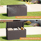 Greesum 100 Gallon Resin Deck Box Large Outdoor Storage Boxes - Image 4