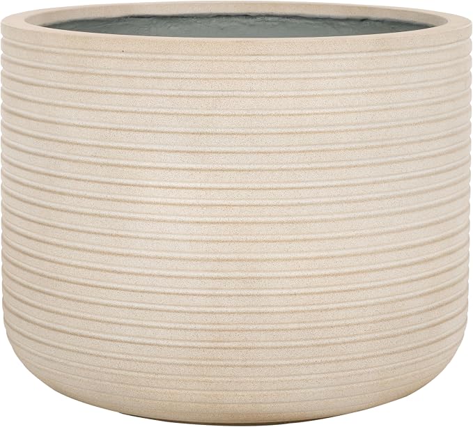 SAFAVIEH Outdoor Collection Nardo Beige Cement Ficonstone Planter Pot by SAFAVIEH
