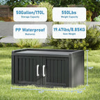 2-Tier Storage Bench, Waterproof UV-Resistant Outdoor Shoe Storage Cabinet - Image 3