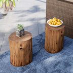 SUNBURY Outdoor Stump Side Table, Faux Wooden Concrete Side Table, Tree Stump - Image 4
