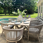 PURPLE LEAF Patio Dining Set for 6 All-Weather Wicker 7 Piece Aluminium Outdoor by PURPLELEAF
