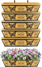 6 Pack 24 Inch Window Boxes Planters Railing Planter Box - Image 5