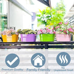 LaLaGreen Rail Planter Outdoor Plants Colorful Metal Iron Strawberry Hanging - Image 9